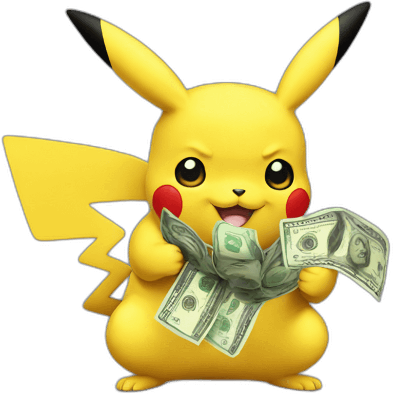 pikachu full of cash emoji