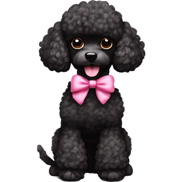 Black toy poodle with pink bow emoji