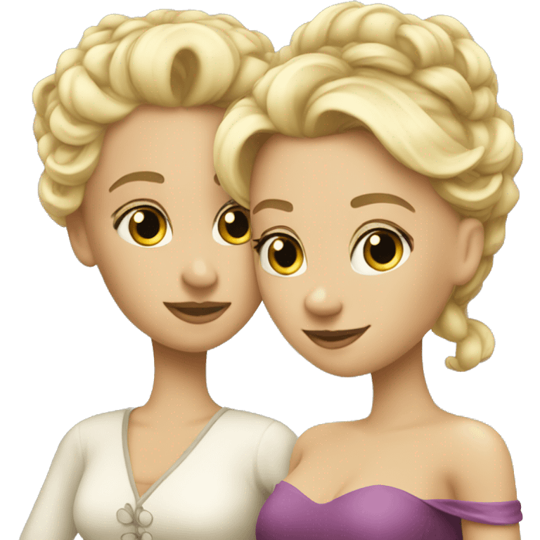 2 women princesses couple blonde emoji