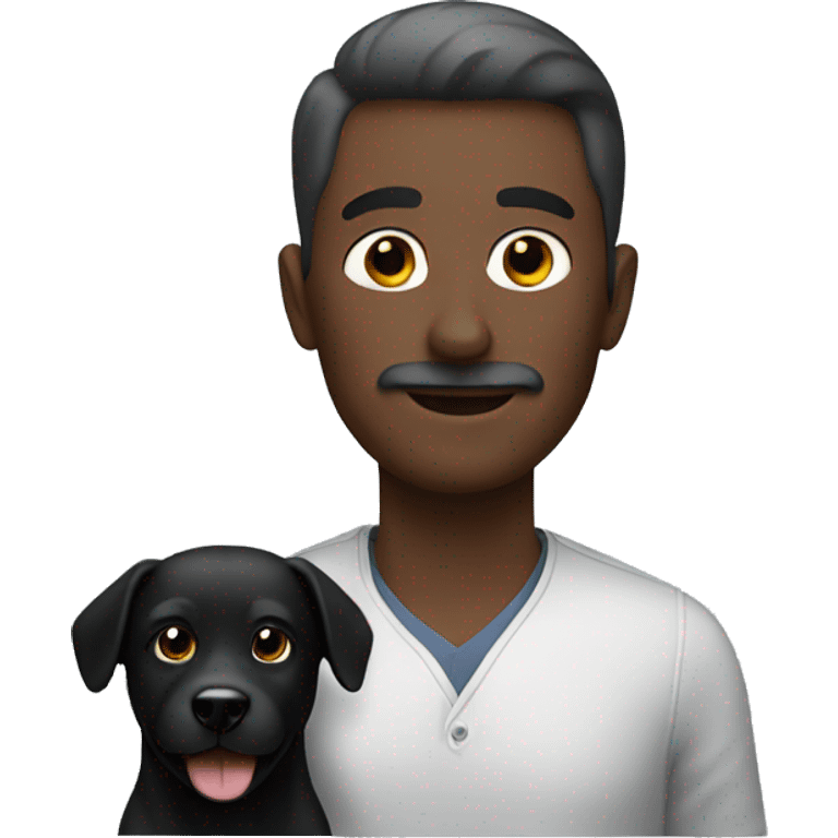 man with a black dog emoji