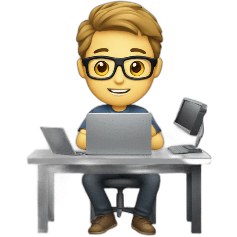 Video editor  Boy working in computer  emoji