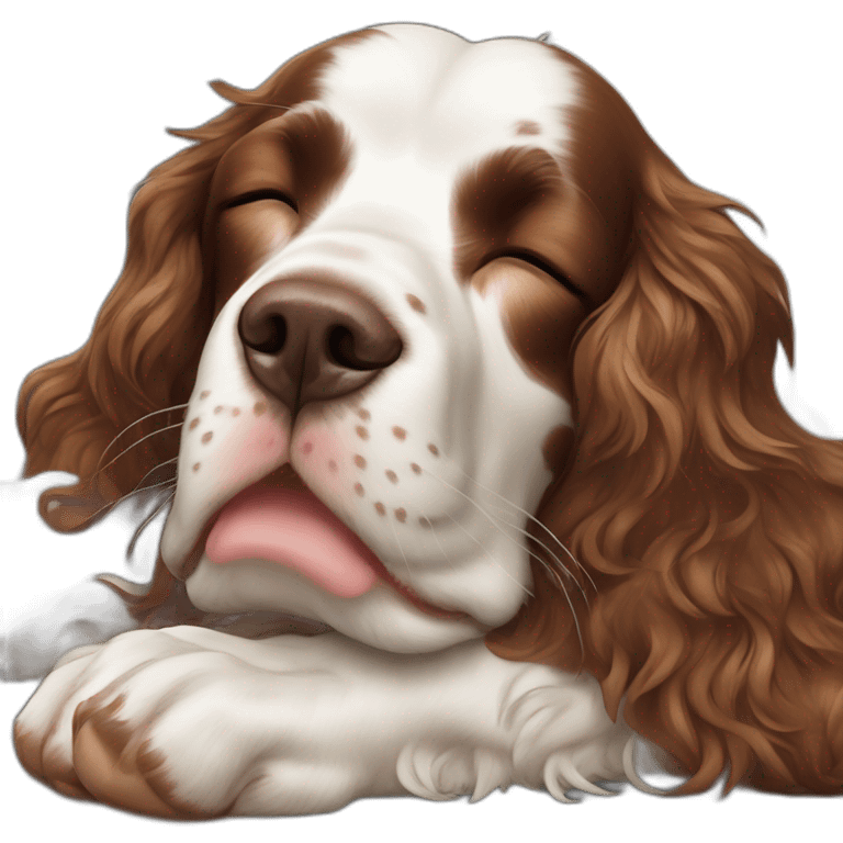 Springer spaniel sleeping emoji