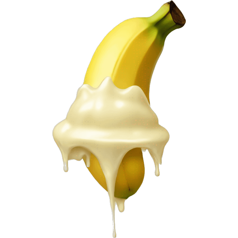 cream dripping from banana emoji