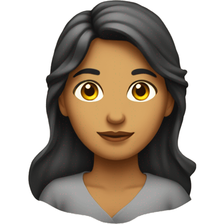 Una mujer latina con pelo riso emoji