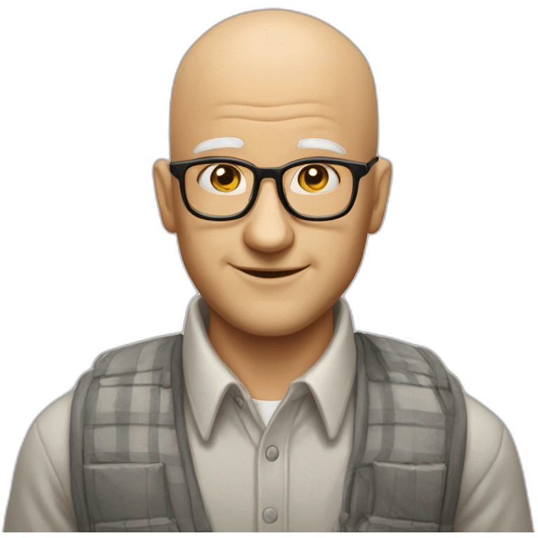 Old bald attractive white male nerd emoji