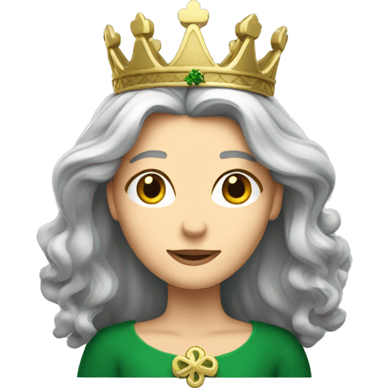 Irish Queen with crown and long gray hair emoji