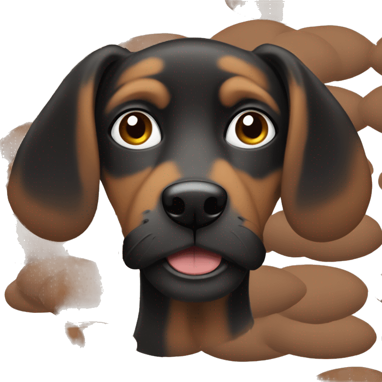 Black and brown dog with floppy ears emoji