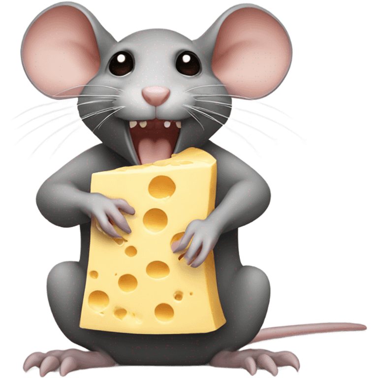 rat eating cheese emoji