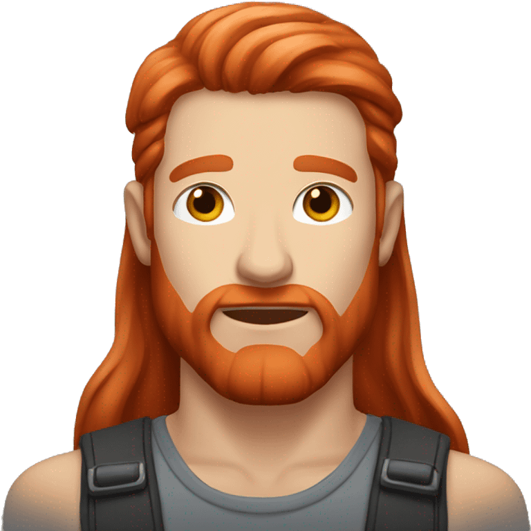 long cimson red hair male emoji