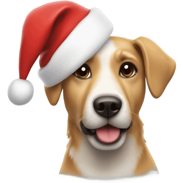 dog with santa hat emoji