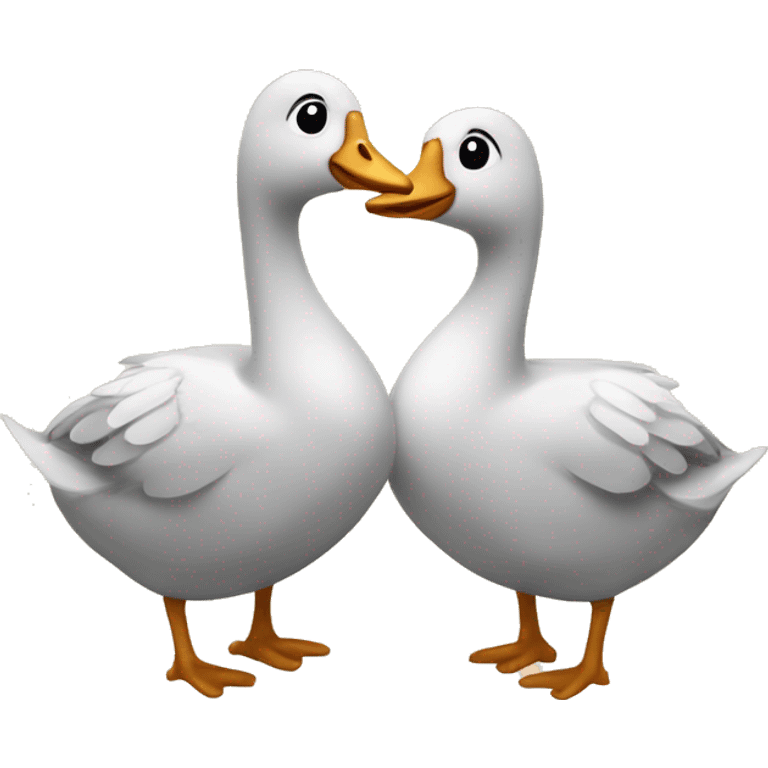 Silly geese in love with hearts and sparkles  emoji