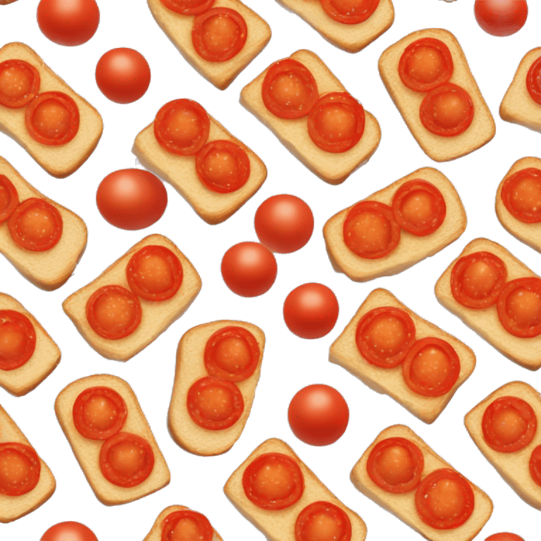 toast with squished tomatoes and fish eggs emoji