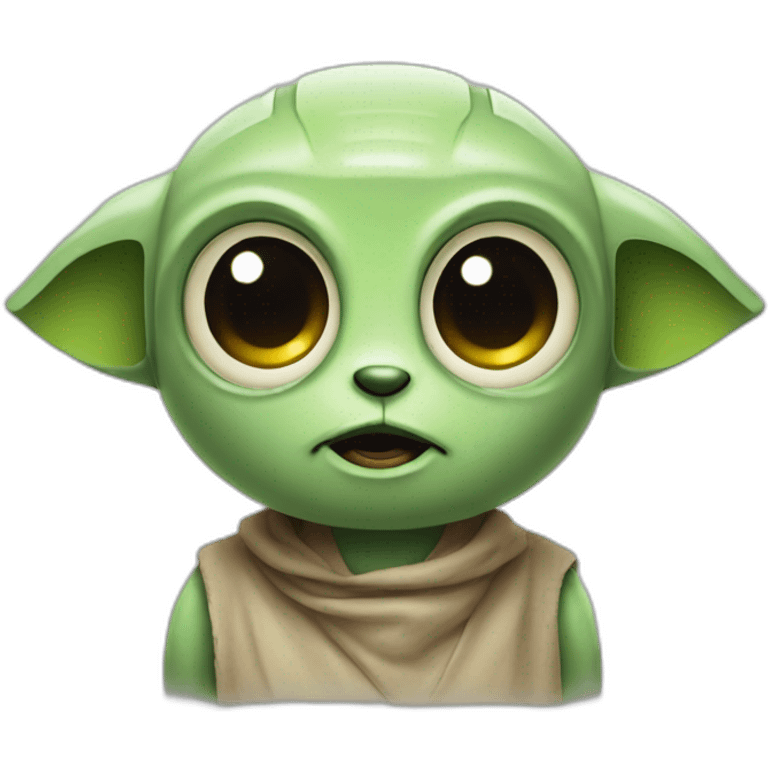 cute robot with yoda ears emoji