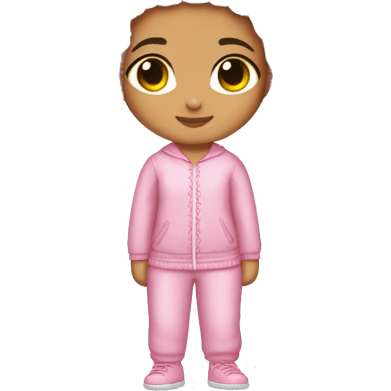 Make a light skin girl. With two braids braided down into a puffball. Her hair is curly. And make her where light pink silk pajamas emoji