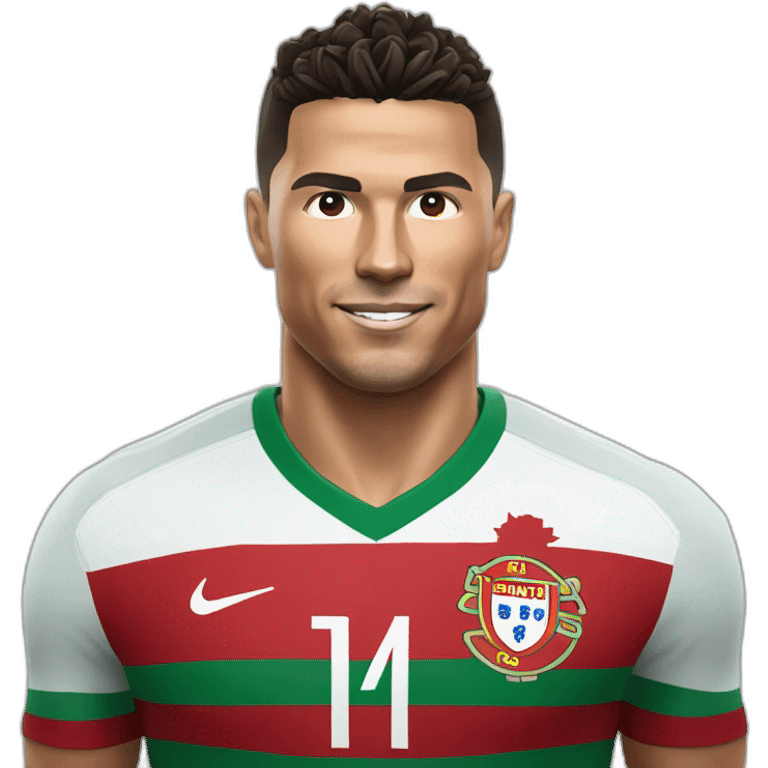 Ronaldo avec maillot Portugal portant la   emoji