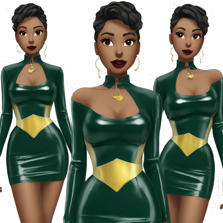 A pin skirt latex dark emerald dress  emoji