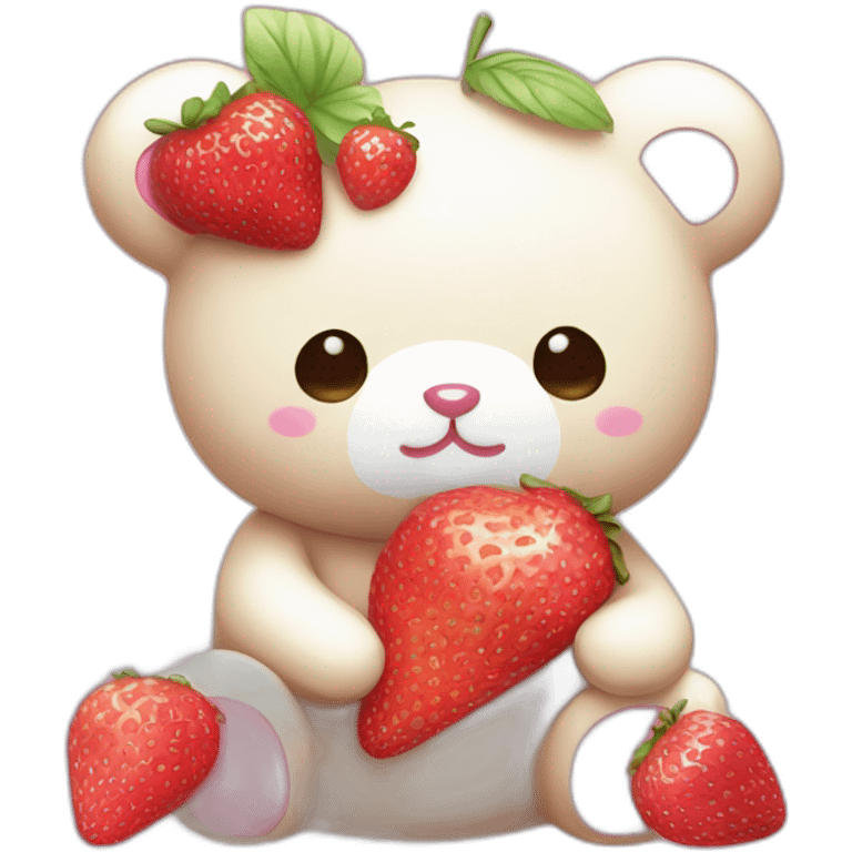 korilakkuma with strawbery emoji