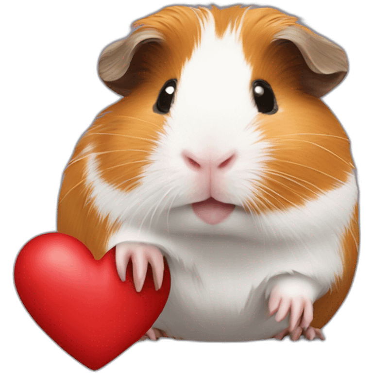 guinea pig hanging a heart emoji