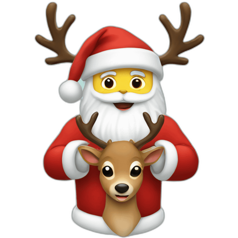 santa klaus with deers emoji