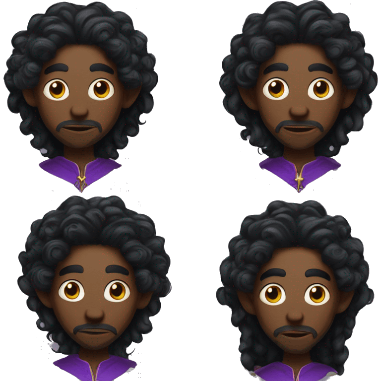  A black male elf that is a witch fortune teller that has pointed ears with long black curly hair emoji