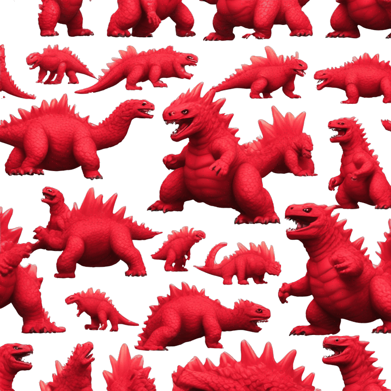 Godzilla red fluo toy emoji