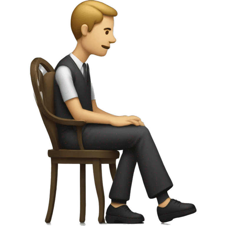 Un homme est assis sur une chaise. Une femme s'assied sur lui. Elle l'embrasse emoji