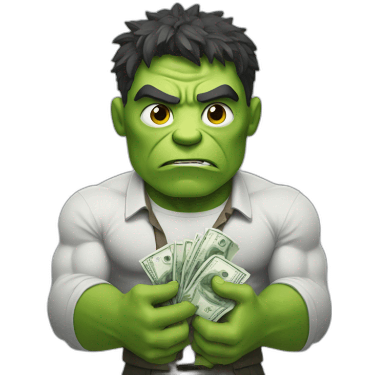 hulk with holding money emoji