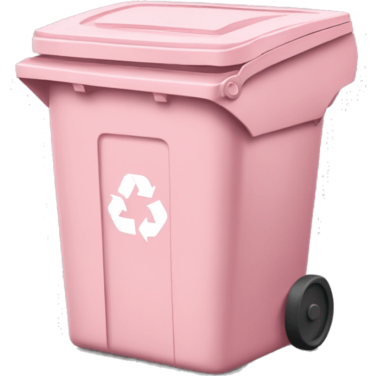 large realistic pastel pink recycle bin with lid closed emoji