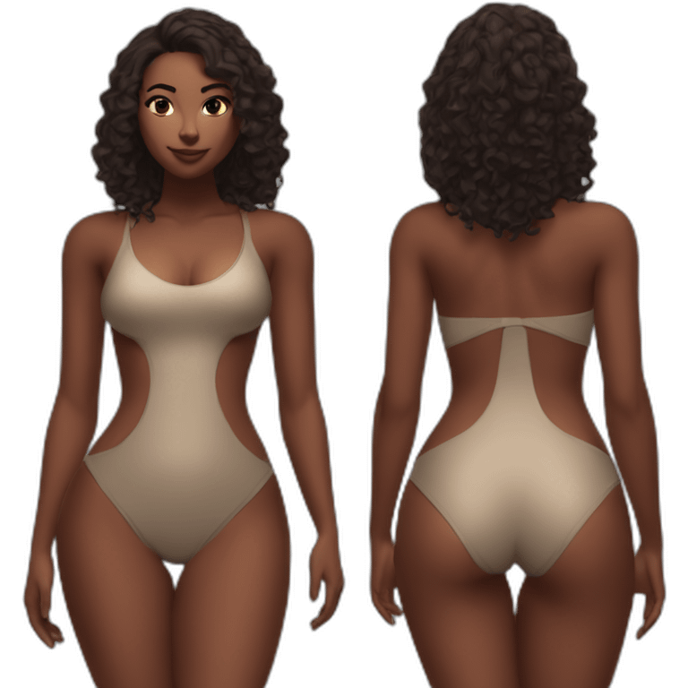 Slim-Thicc woman swimsuit posing (athletic build, perfect body, hourglass figure) emoji