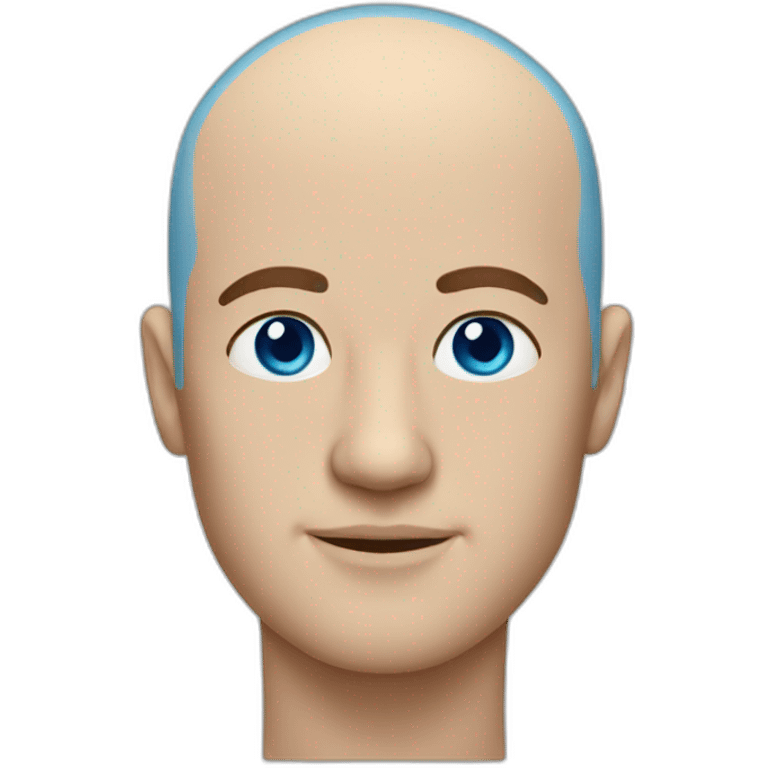 Shaved head blue eye man  emoji