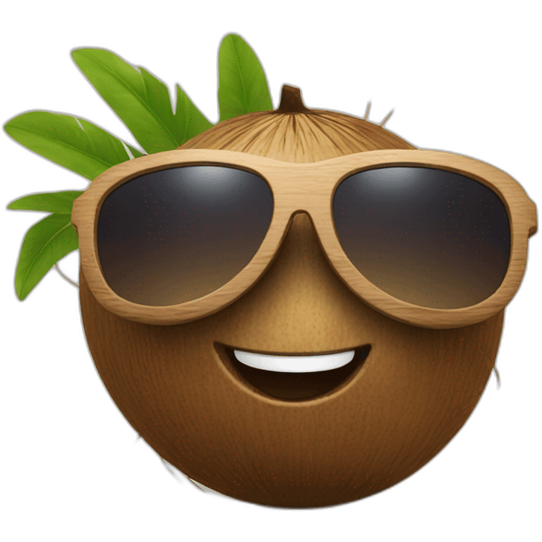 Coconut wearing sun glasses emoji