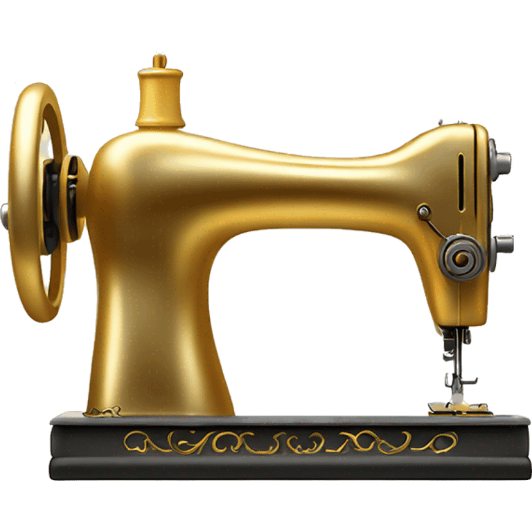 Gold King's Favorite Sewing Machine with a golden mannequin  as if it glows like a personal gift from God emoji