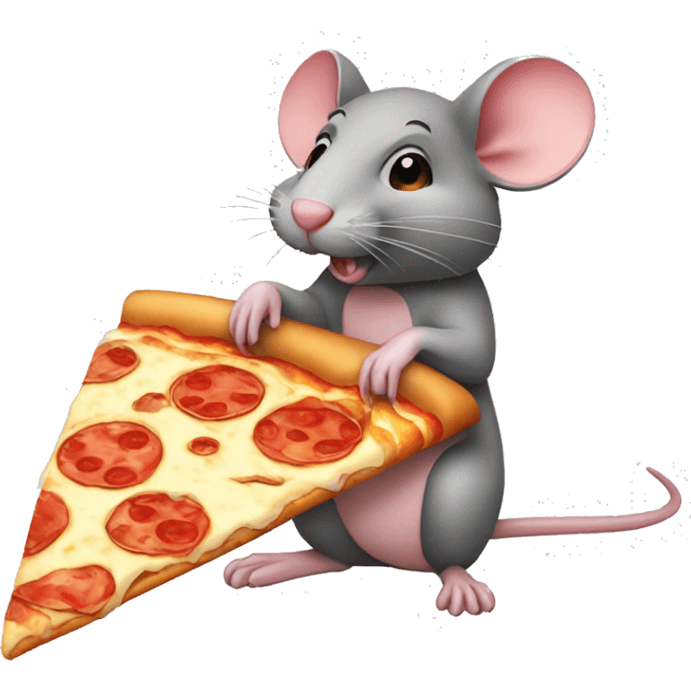 rat eating a pizza slice emoji