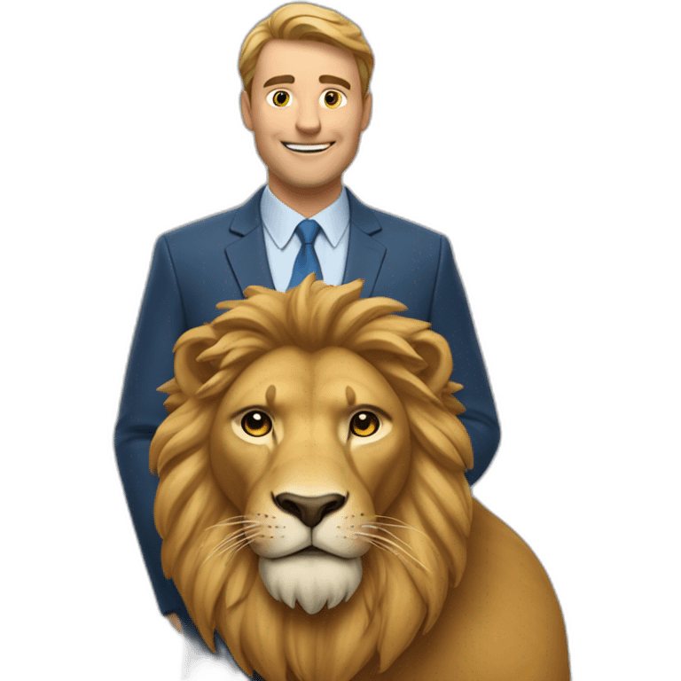 Un homme sur un lion emoji