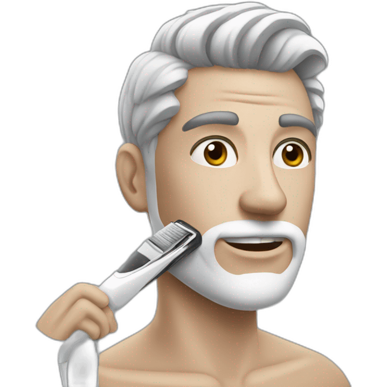 Man is shaving emoji