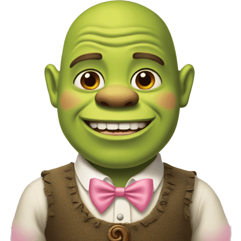 Shrek with pink bow emoji