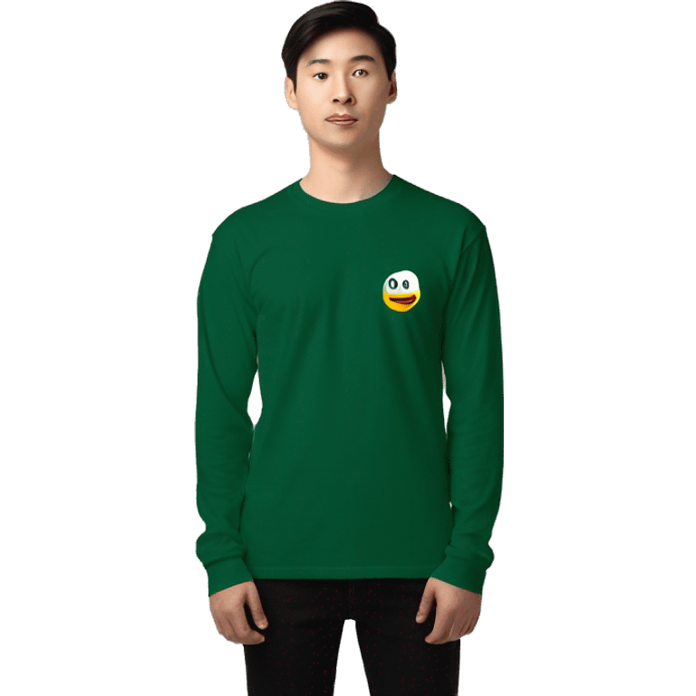 A plain long-sleeve T-shirt dark green emoji