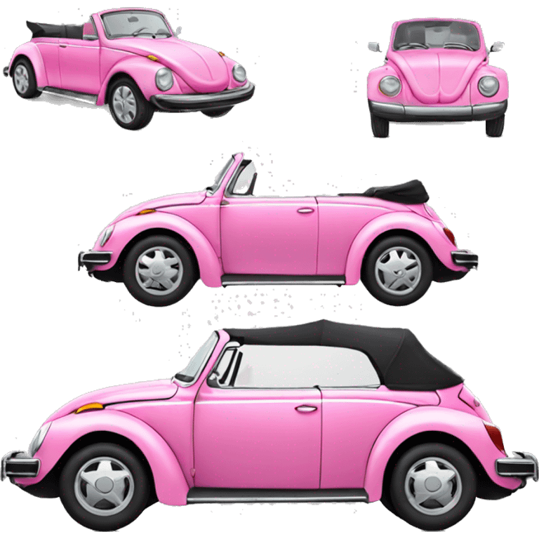 Pink vw beetle convertible  emoji