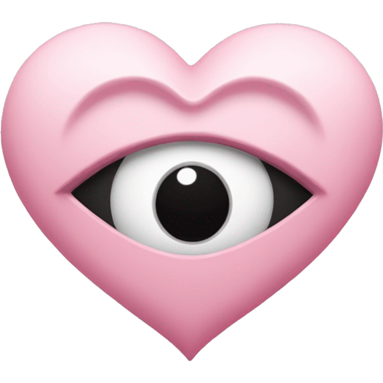 Pink pale heart with black and white eye in the middle  emoji