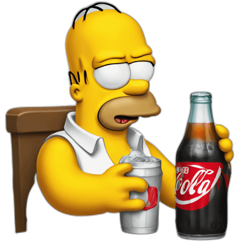 Homer simpson driking a coke emoji