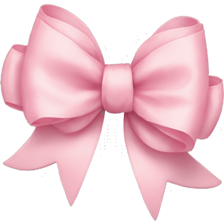 light pink ribbon bow with cat emoji