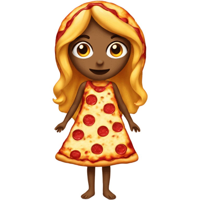 Pizza with a dress on emoji