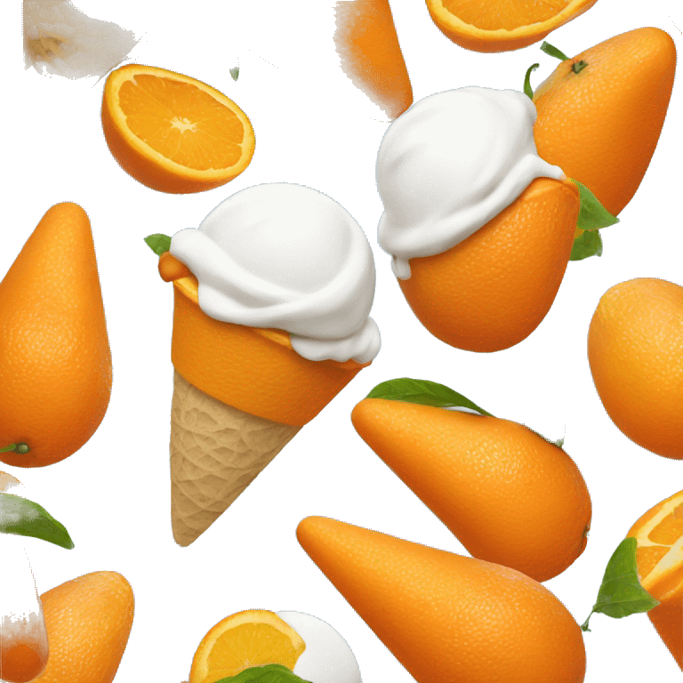 Orange eating ice scream emoji