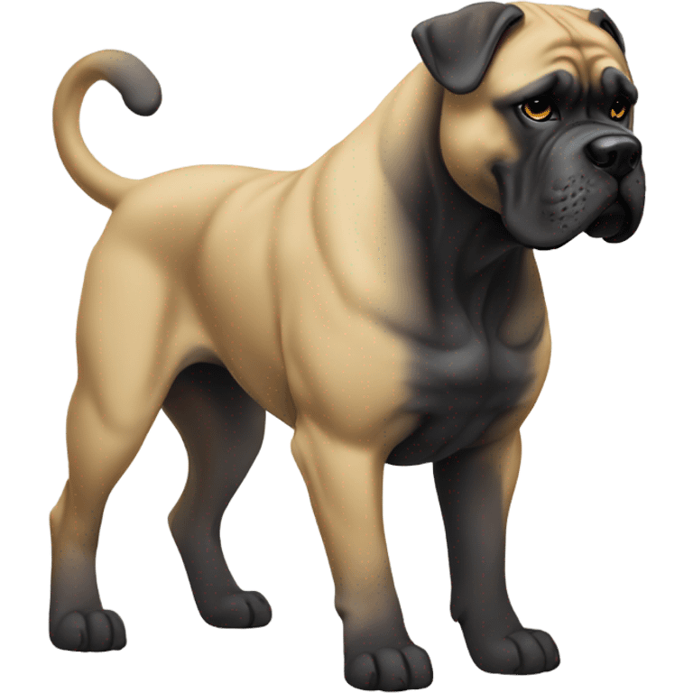 A muscular Cane Corso in a karate ghee. emoji