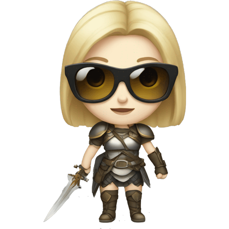 Pale-skinned Girl warrior with dark sunglasses emoji