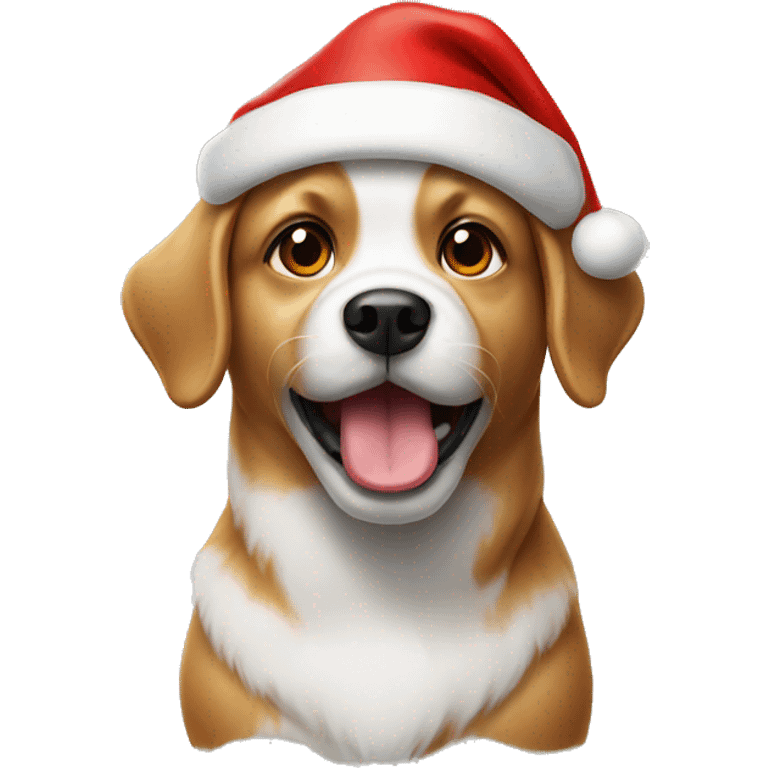 Dog in Santa hat emoji