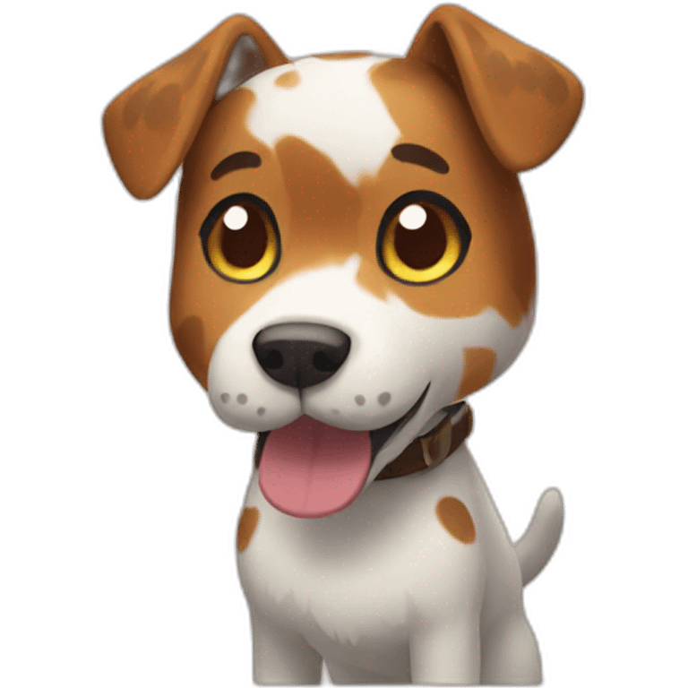 An animal crossing between a dog and a cat emoji