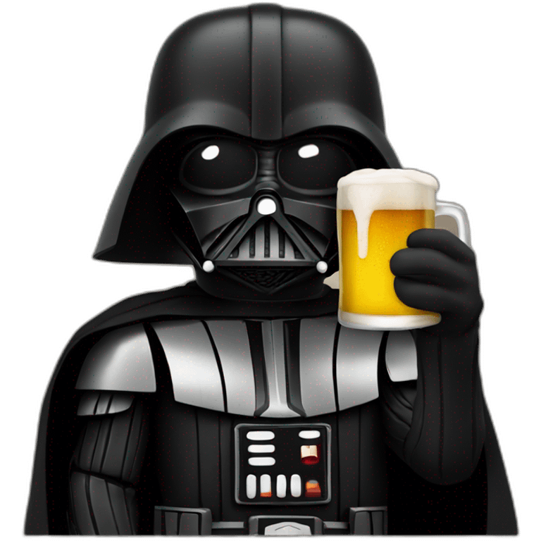 Dark vador with beer emoji