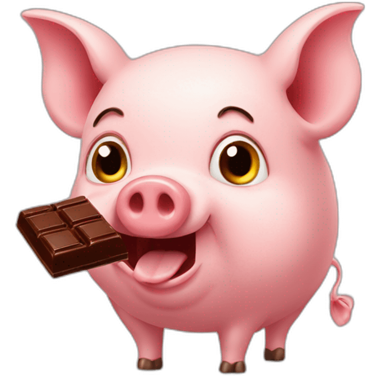 pig eating chocolate emoji