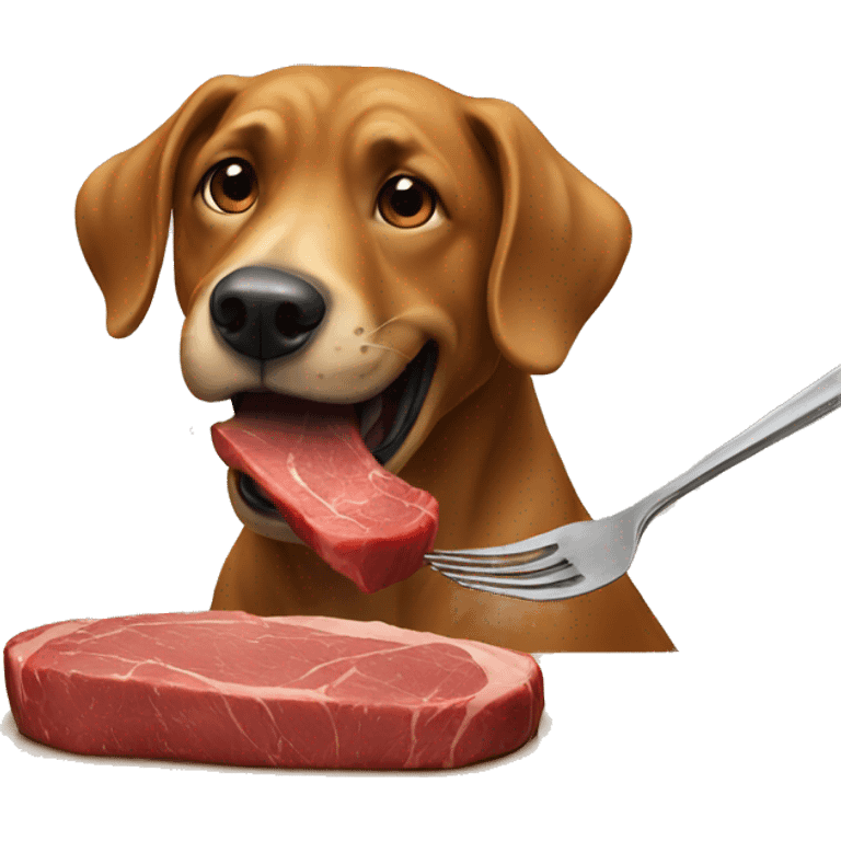 Dog eating steak  emoji